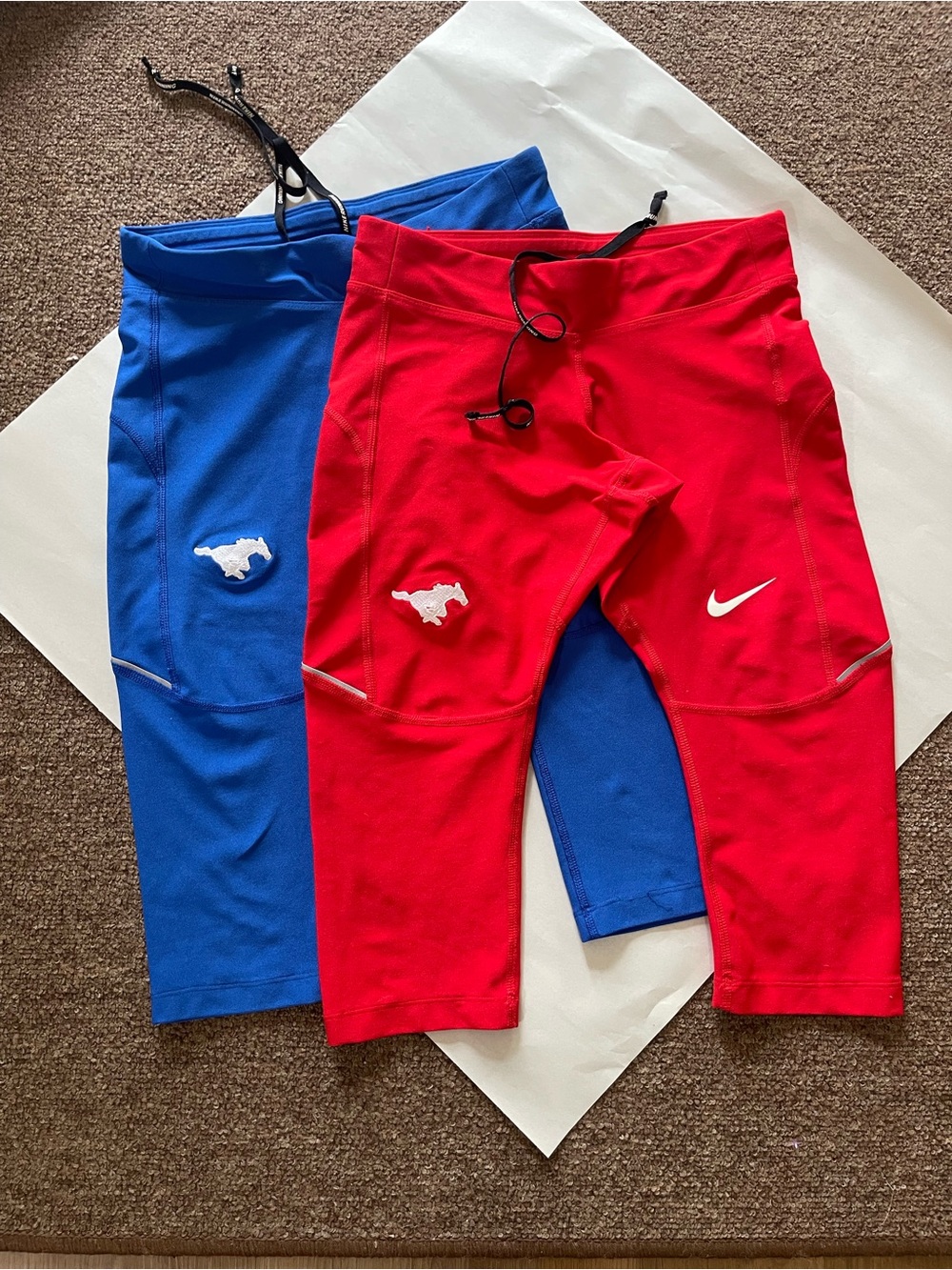 Nike SMU Red and Blue Athletic Capri Leggings